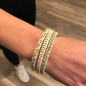 Lucky Brand | 3 Ivory Carved Bracelets